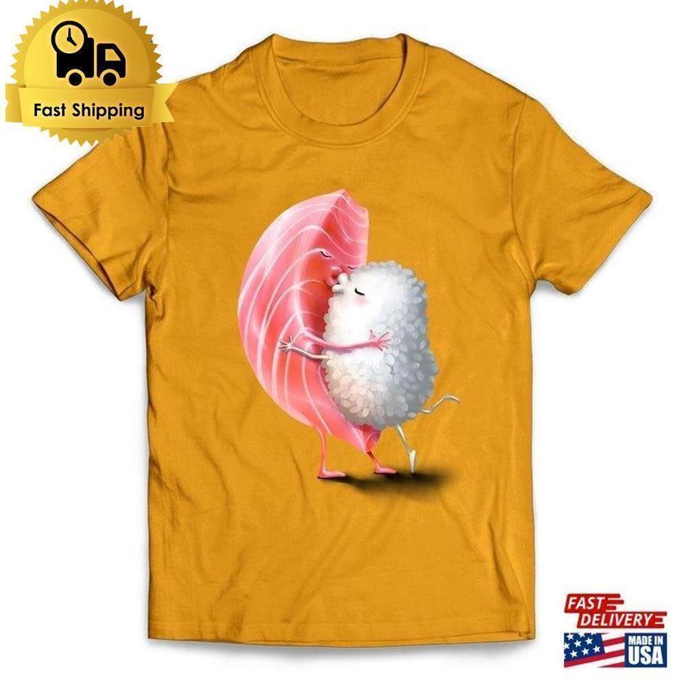 Romantic Maguro Sushi Hug Kiss Cute Valentine Gift Foodie T-Shirt